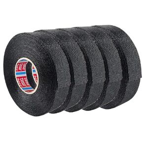 Black Fuzzy Fleece Interior Wire Loom Harness Tape Compatible for VW, Mercedes, BMW 19 mm X 25 Meters (5 Rolls)