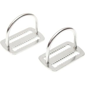Weight Belt Keeper – 316 Stainless Steel D Ring Serrated Slide Stopper for Secure Diving and BCD Accessory Management 2-Pack