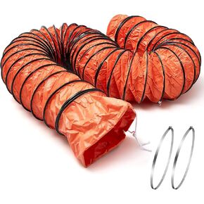 Pangda 25 ft PVC Flexible Ducting Hose Pipe Duct Hosing 12 Inch HVAC Duct Hosing Flame Retardant with Stainless Steel Air Ducting Clamps Adjustable Hose Clamps for 12 Inch Utility Blower Exhaust Fan