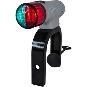 Pactrade Marine Boat Navigation Lights - Battery Powered Portable LED Red Green Bow Light (Clamp On Mount) | Battery Operated Boat Lights, Kayak Lights for Night Kayaking