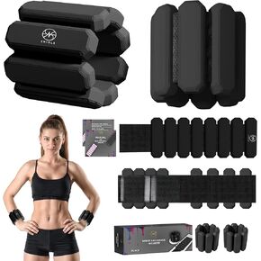 Wrist Weights Set of 2(1LB Each) Adjustable Ankle Weights for Women Men, Wearable Silicone Waterproof Arm Weights for Exercise, Fitness Workout, Yoga, Running, Swimming, Dance