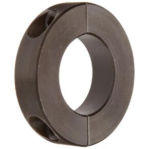 H2C-137 Black Oxide Finish Steel Shaft Collar, Two Piece, 1-3/8" Bore, 2-3/8" Outside Diameter, 1/2" Width, 1/4"-28 x 3/4" Set Screw