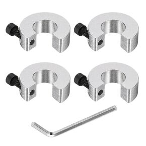 uxcell SBR16 Linear Rail Shaft Stop Collar Aluminum Alloy Clamp-on Collar for Holding Timing Pulleys Shaft Limit Fixing Rings Sandblasting Surface with a Nickel Flat Head Wrench 4pcs