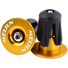 End Plugs, Handlebar Grips, Aluminum Handlebar End Plugs, Road BMX Handlebar End s(Gold)