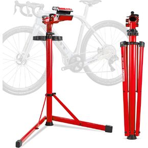 Bike Repair Stand, 176 LBS Heavy Duty Portable Bicycle Mechanic Maintenance Workstand with Tool Tray, Steel & Aluminum Shop Home Foldable Adjustable Height Bike Work Stand for E Bike, MTB, RB