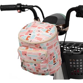 Basket Liner Cycling Handlebar Bag Storage Bin Bag Organizer for Traveling Large Capacity Bag Portable Scooter Bag Waterproof Bike Bag Kids Bike Battery Waterproof Bag Fabric Pink
