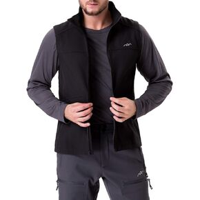 TRAILSIDE SUPPLY CO.Men's Softshell Vest Fleece-Lined Windproof Sleeveless Jacket for Golf, Travel