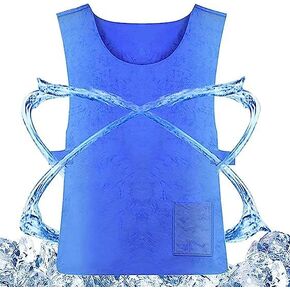 Summer Ice Cooling Vest for Men Women,Reusable Adjustable Cold Vest Fabric Sport Cool Vest Body Ice Vest for Cycling,Running Outdoor Sports Cool Vest in Hot Weather