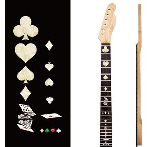 PLIGREAT 2 Pcs Guitar Decor Stickers Guitar Neck Sticker DIY Guitar Decor Removable Poker Suits Decals for Acoustic Guitar Decoration Musical Guitar Bass Musical Instrument Shop Supplies