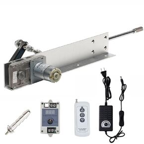 Upgrade High Torque 40 lbs DIY Reciprocating Linear Actuator Kit Motor DC 24V, Max Speed 120RPM,Stroke Adjustable 1.18" to 6",Variable Speed Controller, with Remote Controller（24V150mm120rpm）