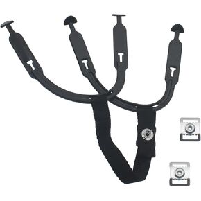 FDXGYH Hockey Helmet Chin Strap Replacment with 2 Stainless Steel Jaw Buckle Hockey Ear Sling Rubber Loops for Ice Hockey Helmet Hockey Chin Adjustable Strap Repair Kit Black