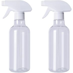 GSHLLO 2 Pcs 500ml Clear Plastic Spray Bottles Empty Cleaning Spray Bottles Adjustable Nozzle Sprayer Bottles Fine Mist Spraying Bottles Thin Stream Water Sprayer for Hair Plants