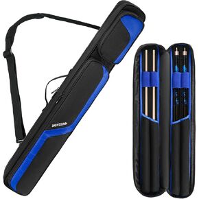 Pool Cue Case 4x5, Pool Stick Carrying Case Holds 4 Butts and 5 Shafts, Billiard Cue Bag with 14Pockets and Shoulder Straps