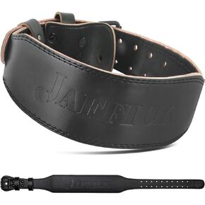 Jaffick Weight lifting Belt for 7MM Leather Pro Power Gym Belt Heavy Duty 4 Inch Wide Strong Stabilizing Back Support for Men Women Deadlifts Squats Powerlifting Strength Training Athletes
