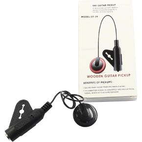 Contact Microphone Piezo Pickup Guitar Pickup Violin Microphone Pickup for Guitar, Violin, Viola, Ukulele, Cello, Banjo(Black)