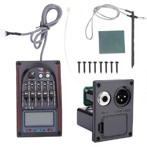 5 Band Acoustic Guitar Preamp, LCD 5 Band Amplifier Equalizer, Guitar Pickup for Acoustic Guitars