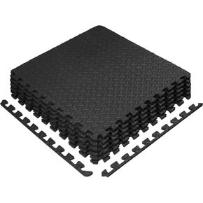 Foam - EVA Foam Interlocking Mats - Black - 3/4" Thick, 48 Square Feet