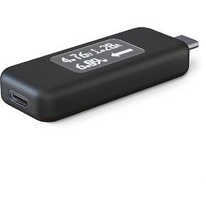 Plugable USB C Power Meter Tester for Monitoring USB-C Connections - Digital Multimeter for USB-C Cables, Laptops, Phones, Chargers - Driverless