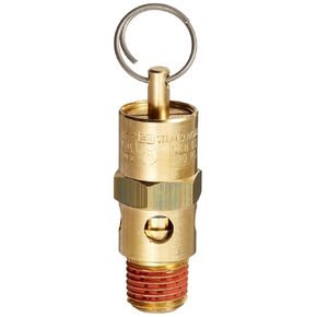 Control Devices SA25-1A100 SA Series Brass Hard Seat ASME Safety Valve, 100 psi Set Pressure, 1/4 Male NPT