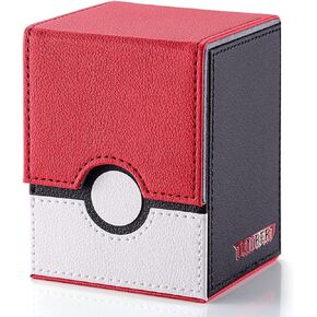 tombert Premium Trading Card Storage Box TCG Deck Case Holds 1000+ Sleeved Cards for MTG, YuGiOh, Uno, TCG, Sport Cards and Strong Magnet Closure (White & Red)