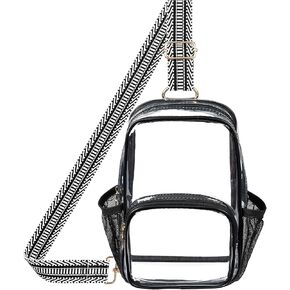 Clear Bag Stadium Approved Crossbody Sling Bag Fanny Pack Backpack Purse for Women Men for Sport Events