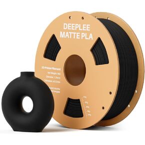 Matte PLA Filament 1.75mm, 3D Printer Filament Dimensional Accuracy +/- 0.02mm, No Clogging, Higher Toughness, Cardboard Spool 3D Filament, 1kg Black