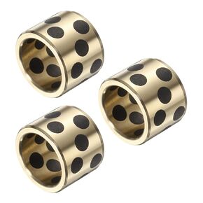 uxcell 3pcs Sleeve Bearings 20mm Bore x 26mm OD x 20mm Height, Wrapped Oilless Bushings Brass Graphite, JDB Oilless Graphite Lubricating Cast Brass Bushing
