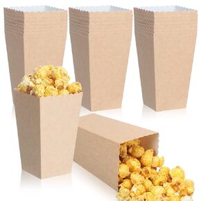 150 Pcs Mini Popcorn Bucket Popcorn Bags Bulk Disposable Popcorn Boxes 4.57 Inch Tall, Cardboard Cups Container for New Year Valentine's Day Movie Theater Birthday Party(Kraft Style)