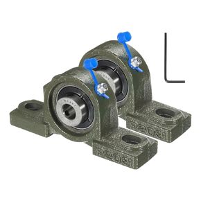 uxcell 2 Pcs UCP207-21 Pillow Block Bearings 1-5/16 inch Bore Self Alignment, Solid Cast Iron Base Mounted Chrome Steel Bearings