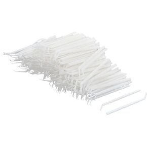 Plastic Household Teeth Cleaning Tool Curved Hook Toothpicks White (Curved Toothpick 300 Pcs)