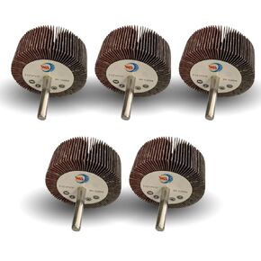 WA 5PCS - 2 1/2"x1"x1/4" inch Industrial Grade Durable Mounted Flap Wheel Sander, Aluminum Oxide Sanding Flap Wheels with 1/4" Shank for Drill/Die Grinder, Remove Rust and Polish (Grit 120)
