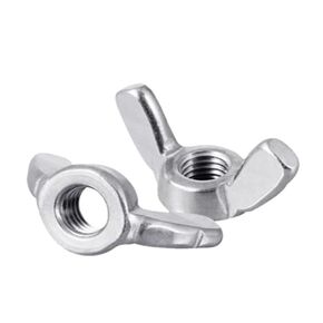 Wing Nuts,M6x1.0 mm Metric Coarse Thread Butterfly Nuts, Stainless Steel 304, Pack of 10