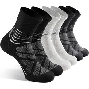 IRAMY Compression Ankle Support Crew Socks Men Women Coolmax Wicking Plantar Fasciitis Relief Running Hiking Socks 3 Pairs