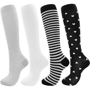 Tphon Compression Socks for Women Men Circulation (4 Pairs), Best Support for Athletic Running Cycling Travel Pregnancy
