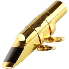 Alto Sax Saxophone Mouthpiece with Cap & Ligatures, Brass Metal Eb Alto Tenor Sax Mouthpiece 5C/6C/7C/8C for Saxophone Professionals and Beginners
