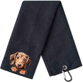 Dachshund Golf Towels, Dachshund Gifts Golf Accessory for Golf Bags, Dachshund Dog Mom Golf Gifts for Women, Retirement, Birthday, Christmas, 16"x 24" Microfiber Golf Towel