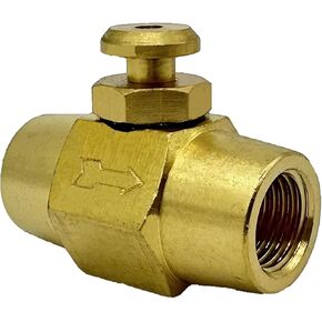 AOPANDA Brass 1/4" NPT Female Thread Push Button Check Valve Switch Shut-Off Valve Brass Button Valve 1/4 Inch x 1/4 Inch Female