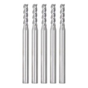 kimllier 5Pcs 3/32 Inch 4 Flute Helix Carbide Square End Mill 30 Degree Fit for Aluminum Cut Non-Ferrous Metal Upcut CNC Spiral Router Bit