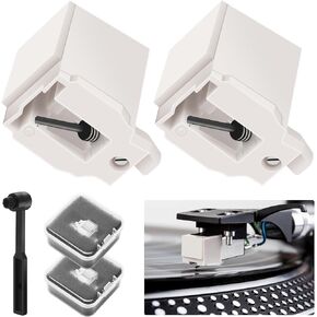 2 Pack Record Player Needle Replacement for ATN3600L, Stylus Turntable Needle Compatible with Audio-Technica AT-LP60X, AT-LP60XBT & AT-LP60XBT-USB Vinyl Record Player, Diamond Record Player Stylus