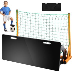 2-in-1 Soccer Rebounder Wall Net Board, 40"X15" Portable Rebounder Soccer Kick Back Trainer with Adjustable Angle for Adults, Soccer Training Equipment for Passing & Shooting Practice