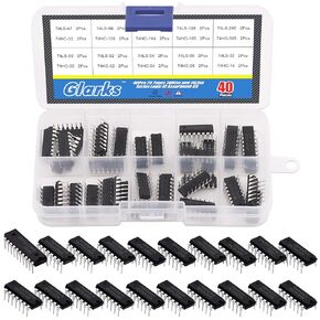 Glarks 40Pcs 74LSxxx and 74HCxxx Series Low-Power Logic IC Assortment Kit