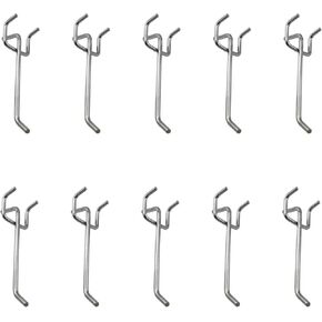 Maxmoral 10PCS 10cm Length Silver Metal Pegboard Hooks Nailboard Accessories Supermarket Shelf Hook Ornaments Hook for Hanging Tool Crafts Jewellery