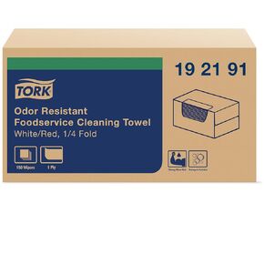 Tork unwanted smell Resistant Foodservice Cleaning Cloth White Self Dispensing, 1 x 150 Cloths, 192191