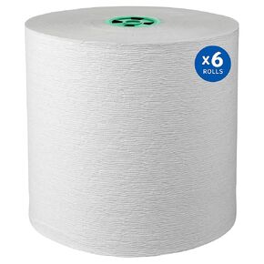 مناشف ورقية صلبة من Kleenex®، كبيرة الحجم (25630)، مع جيوب عالية الامتصاص، لموزعات Scott® Green Core، بيضاء (700 بوصة/لفة، 6 لفات/علبة، 4200 بوصة/علبة)