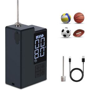 Electric Ball Pump, Portable Sports Air Pump Inflation and Deflation, Ball Pump for Sports Balls, Basketball Pump with Needle, Automatic Ball Pump for Soccer, Basketball, Volleyball, Rugby Ball