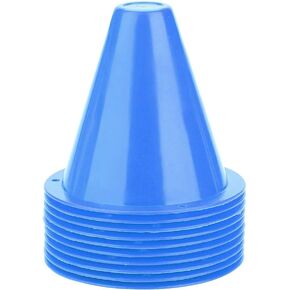 WNSC Football Marking Discs, Unbreakable PE Cone Shape 10pcs Football Cone, Improve The Controlling Ability of Football for Football Training Games for Boys(Blue)