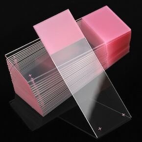 Globe Scientific Diamond 1358P White Glass Charged Microscope Slide, 25 x 75mm Size, Ground Edges, Pink Frosted (1,440 slides)