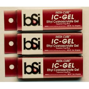 3 Pack IC-Gel Insta Cure Cyanoacrylate Gel Coral Glue .7oz / 20 g