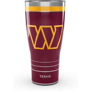 Tervis Traveler NFL Washington Commanders - MVP Triple Walled Insulated Tumbler Travel Cup Keeps Drinks Cold & Hot, 30oz, Stainless Steel