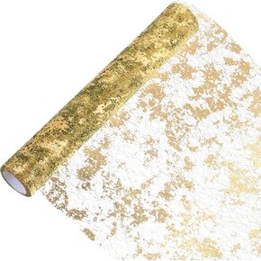 uxcell 9 Feet Table Runner, Sequin Gold Foil Thin Mesh Metallic Table Runner Roll Table Decorations for Event Party, Birthday Party, Weddings, Christmas, New Year, Light Pink in Kuwait